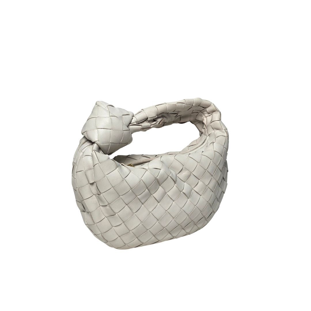 Bottega Veneta Small Jodie Intrecciato Leather White Bag