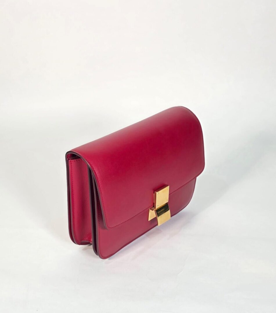 Celine Classic Box Medium Red Leather Shoulder Bag