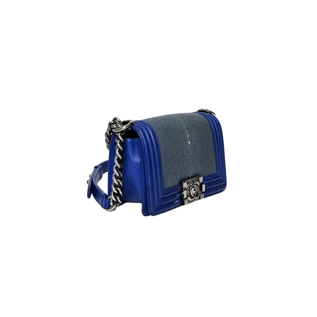 Chanel Boy Stingray Blue Small Bag