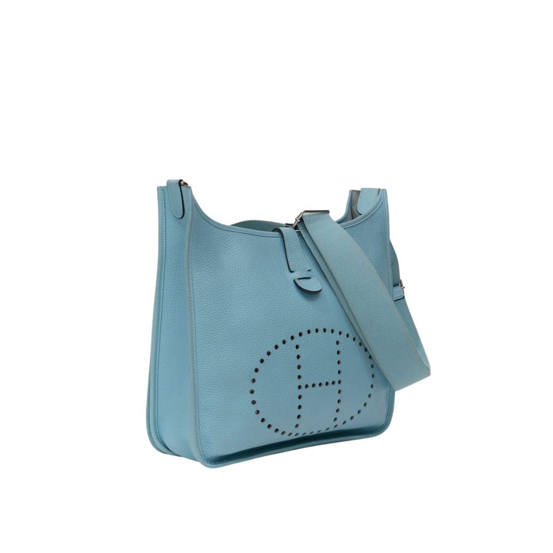 Hermes Evelyne 33 Blue Jeans Leather Bag