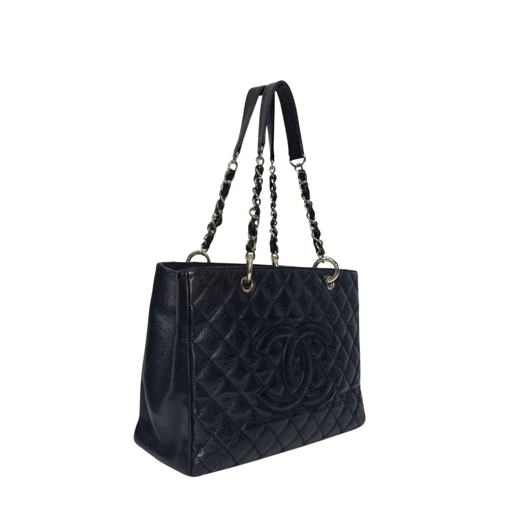 Chanel Grand Shopping Tote Gold Hardware Black Bag