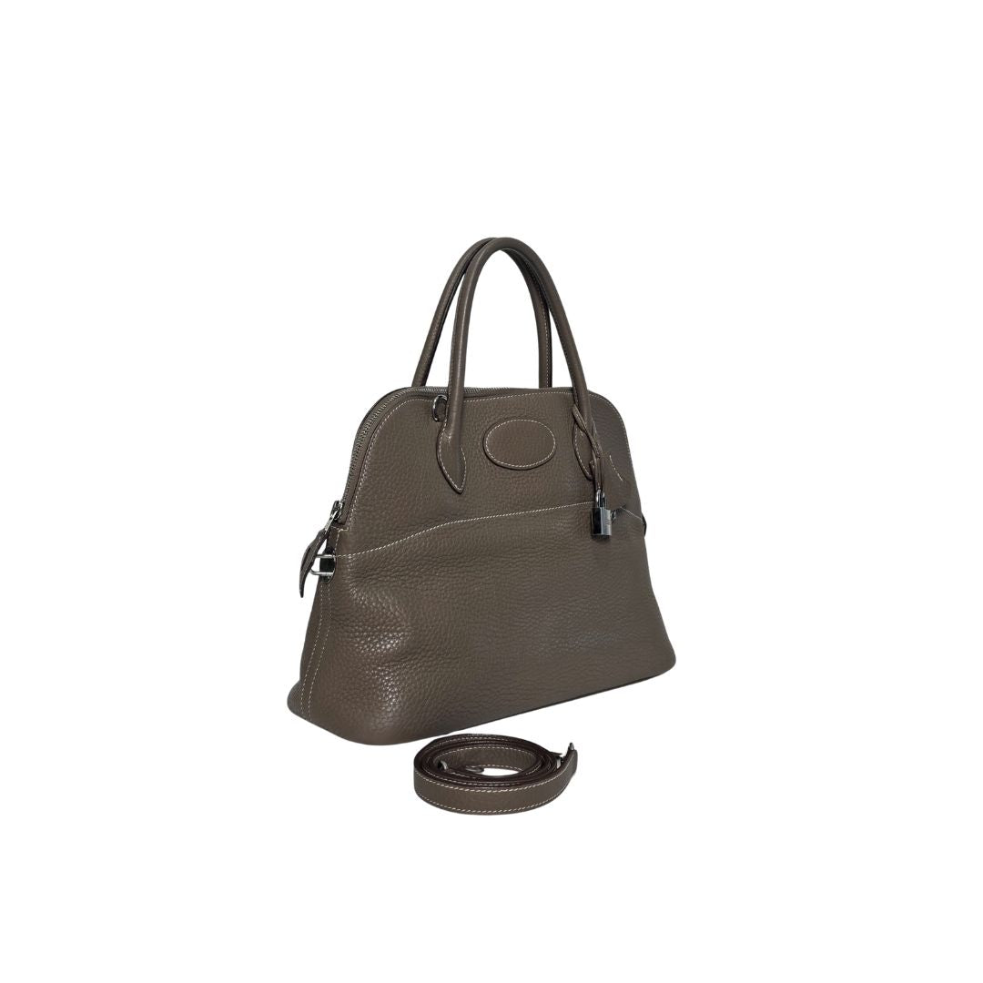 Hermes Bolide Etoupe Leather Bag