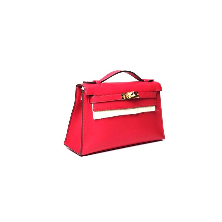 Hermes Kelly Mini Clutchbag Swift Calfskin Rouge Radieux Stamp K 2025
