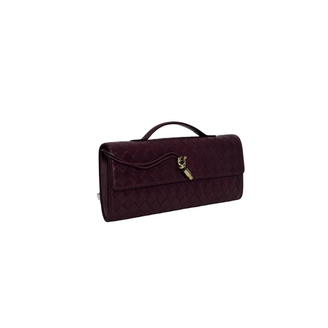 Bottega Veneta Andiamo Burgundy Clucth