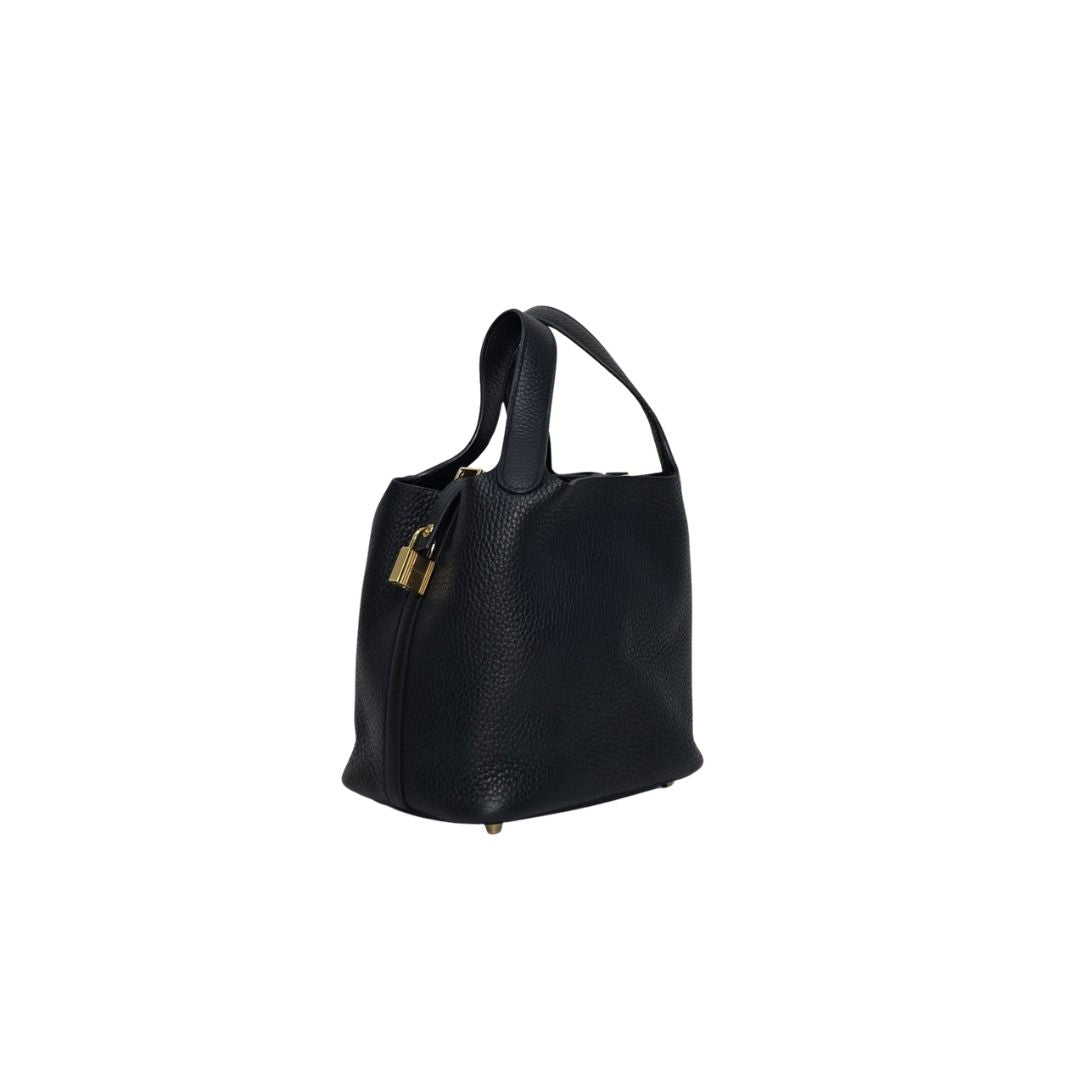 Hermes Picotin 18 Clemence Leather Black bag