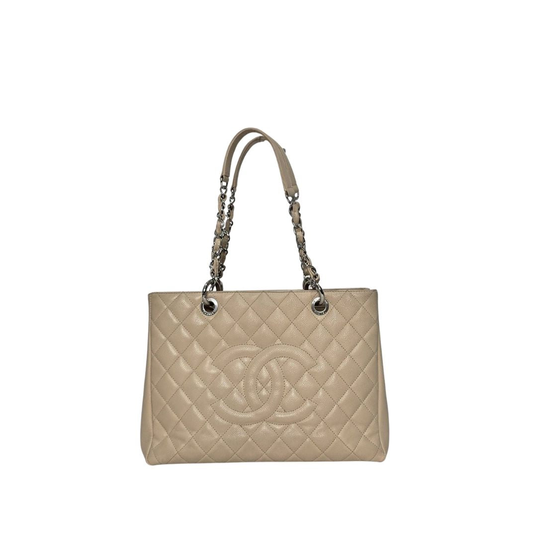 Chanel Grand Shopping Caviar Leather Beige Bag