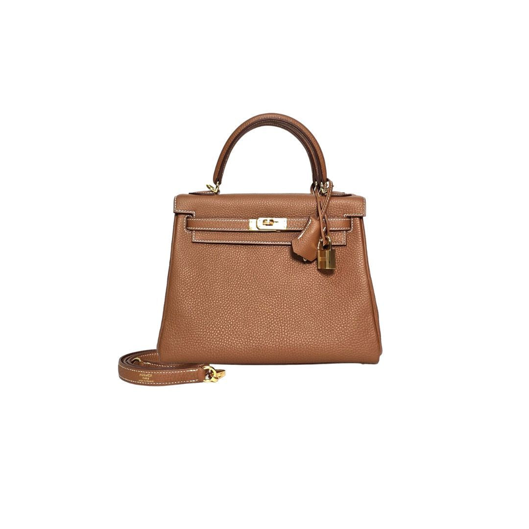 Hermes Kelly 25 Gold Togo Stamp U 2022
