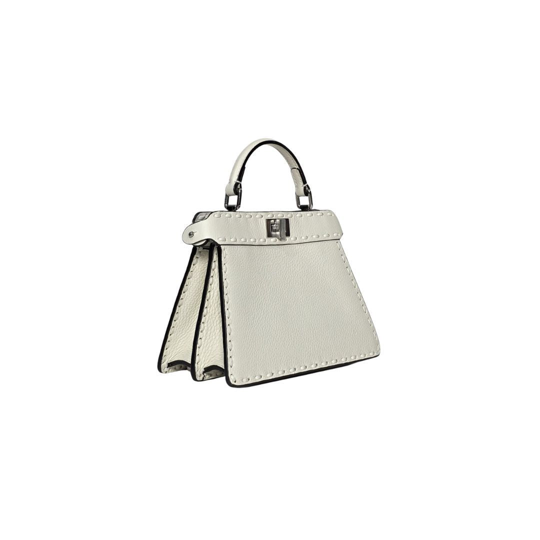 Fendi Selleria Peekaboo ISeeU Petite White Bag