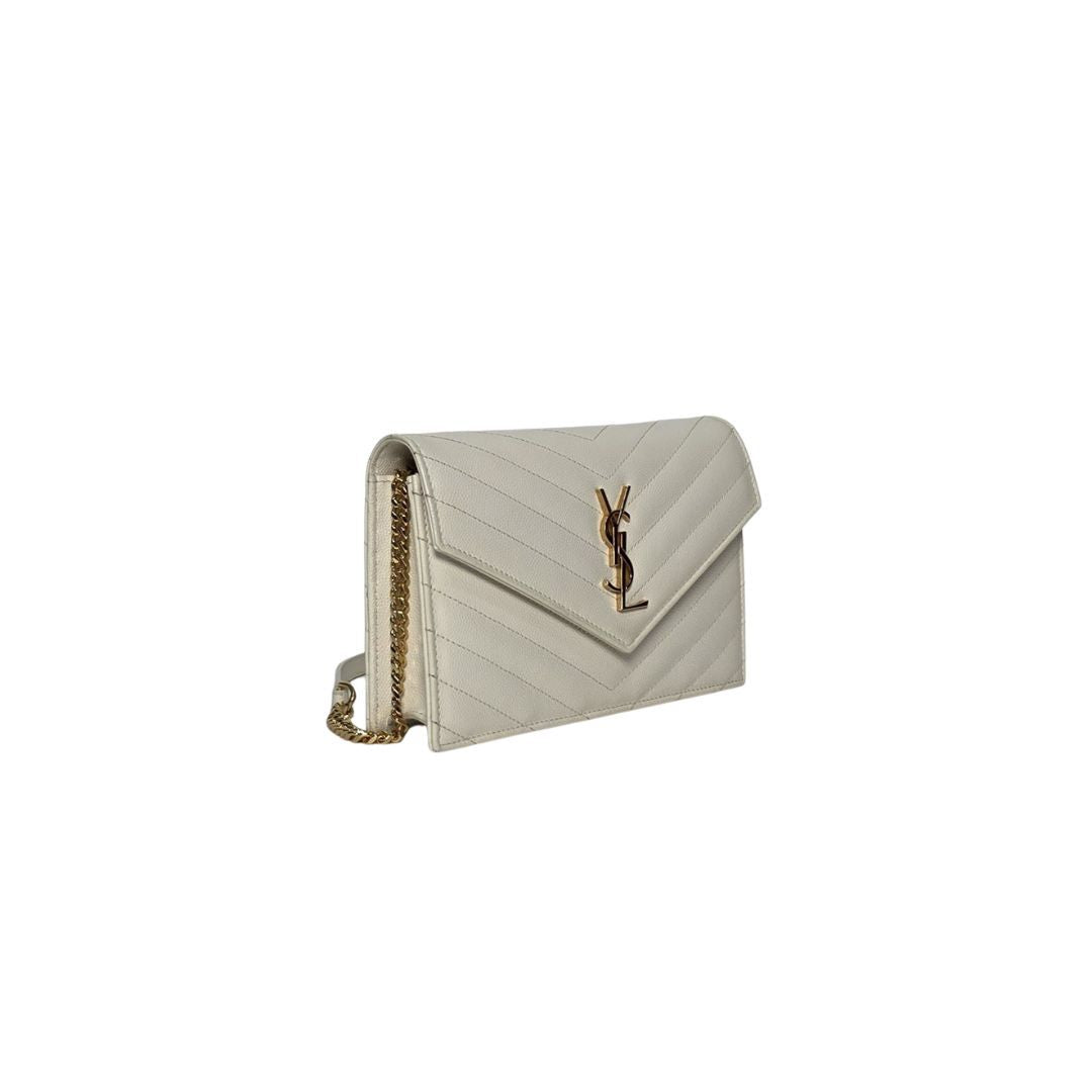 Saint Laurent Wallet on Chain White Bag