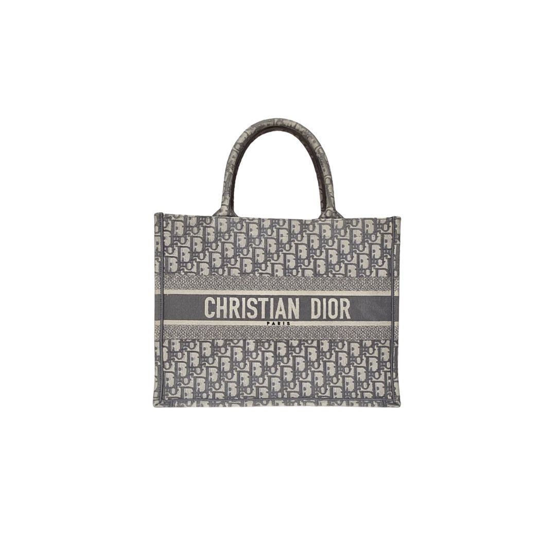 Dior Oblique Grey/White Book Tote