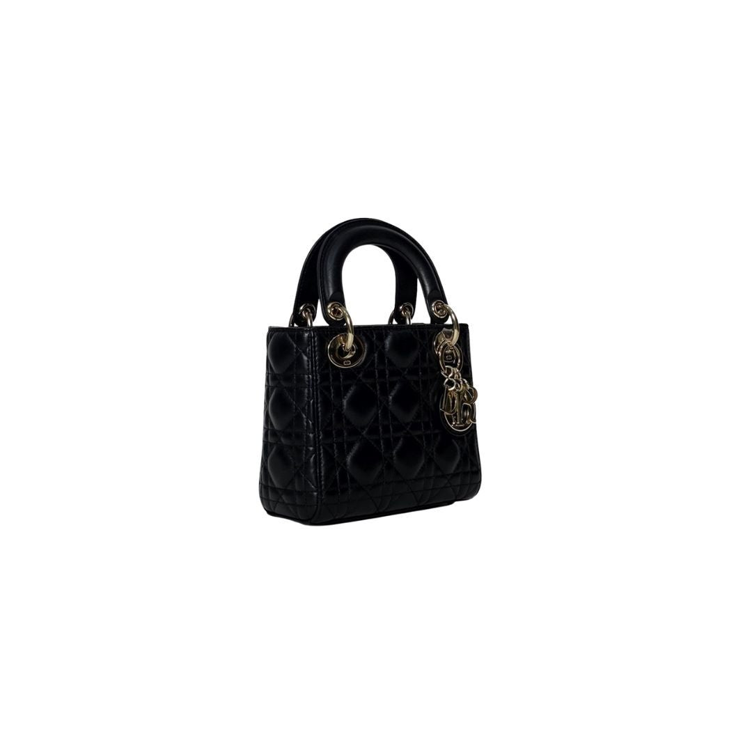 Dior Lady Mini Lambskin Black Bag
