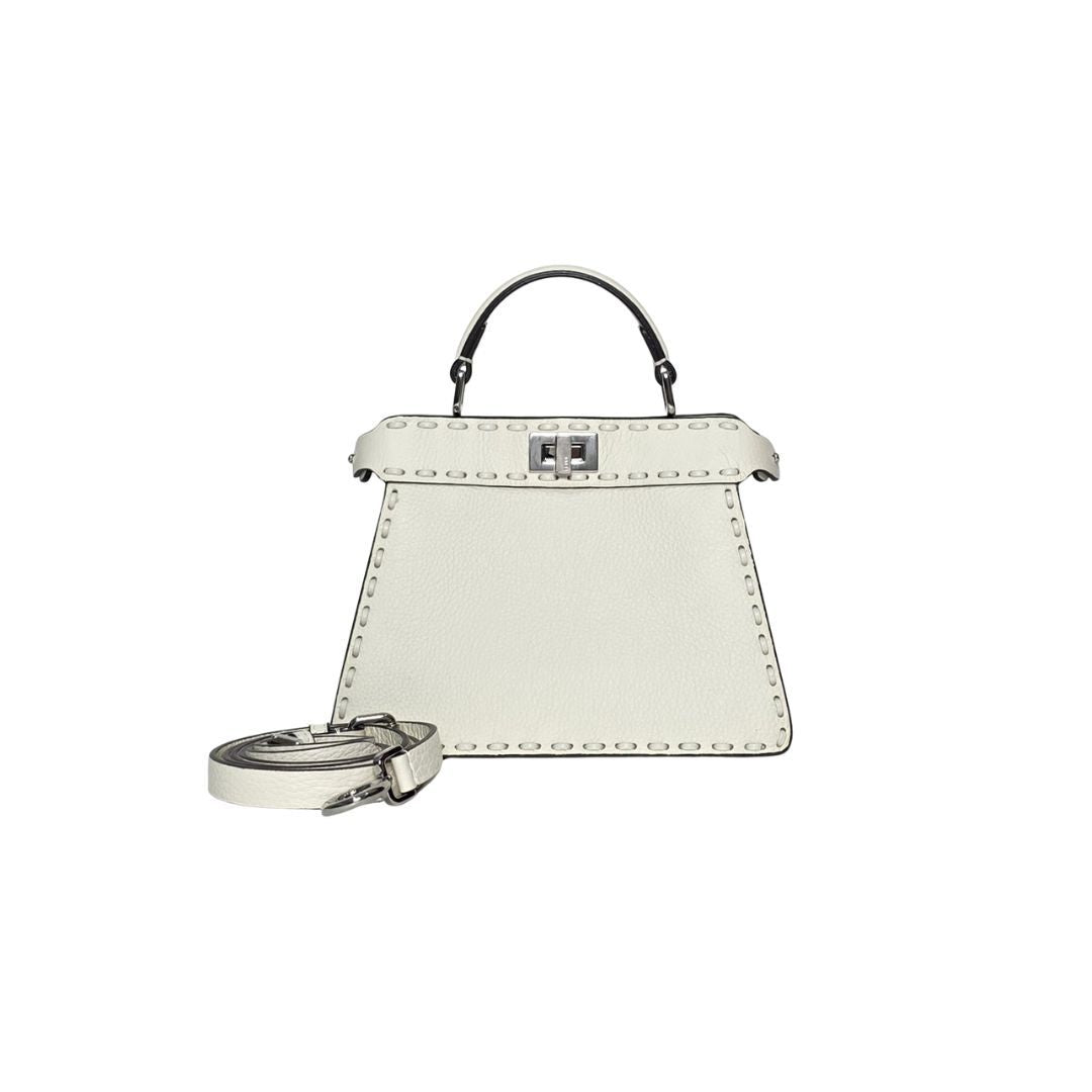 Fendi Selleria Peekaboo ISeeU Petite White Bag