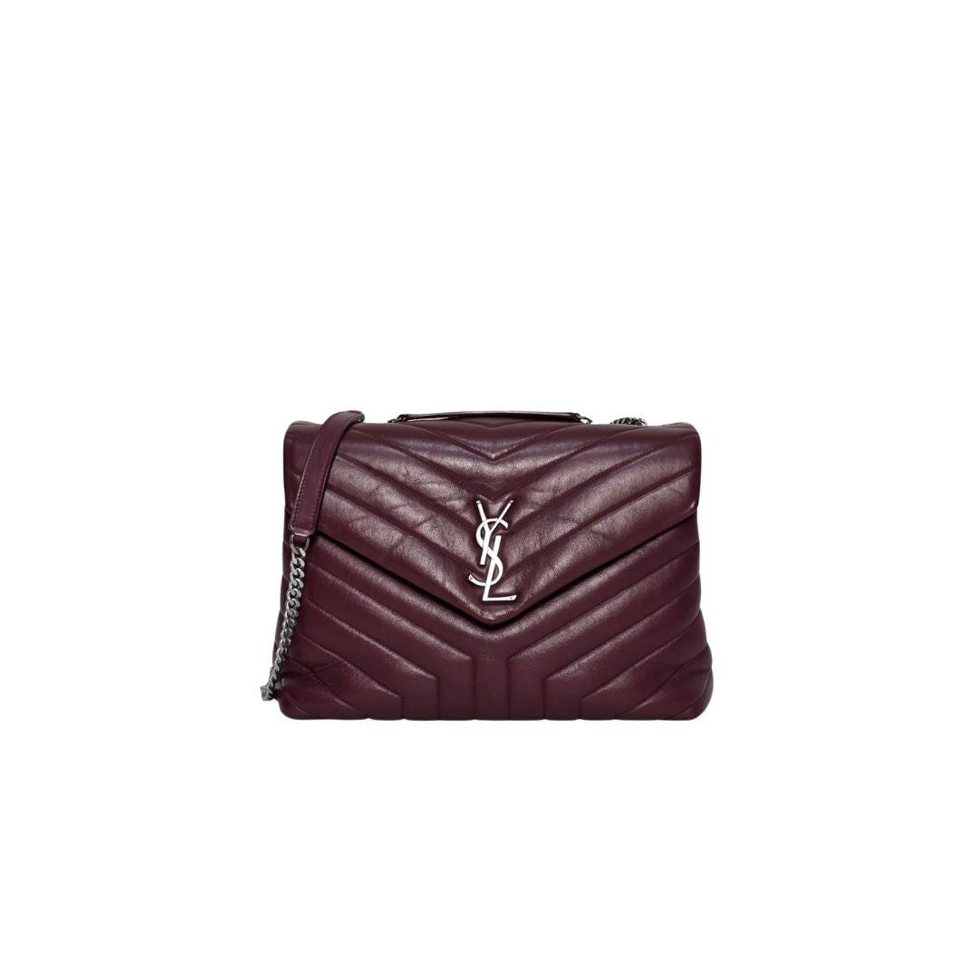 Saint Laurent Loulou Quilted Leather Burgundy Bag