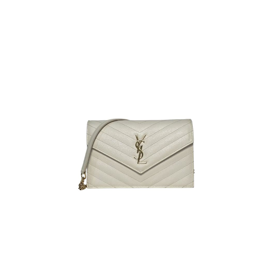 Saint Laurent Wallet on Chain White Bag