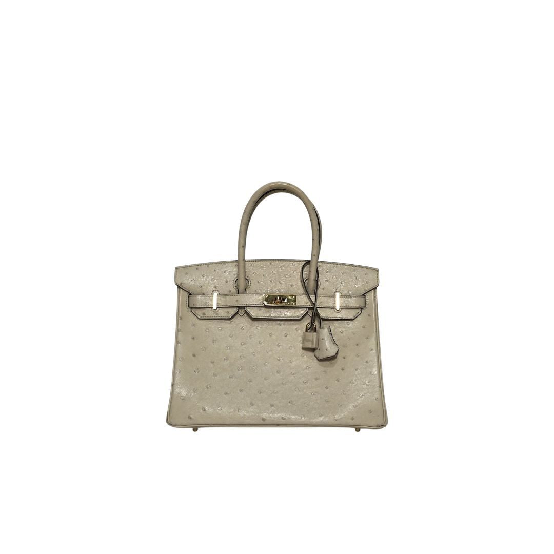 Hermes Birkin 30 Ostrich Parchemin Bag