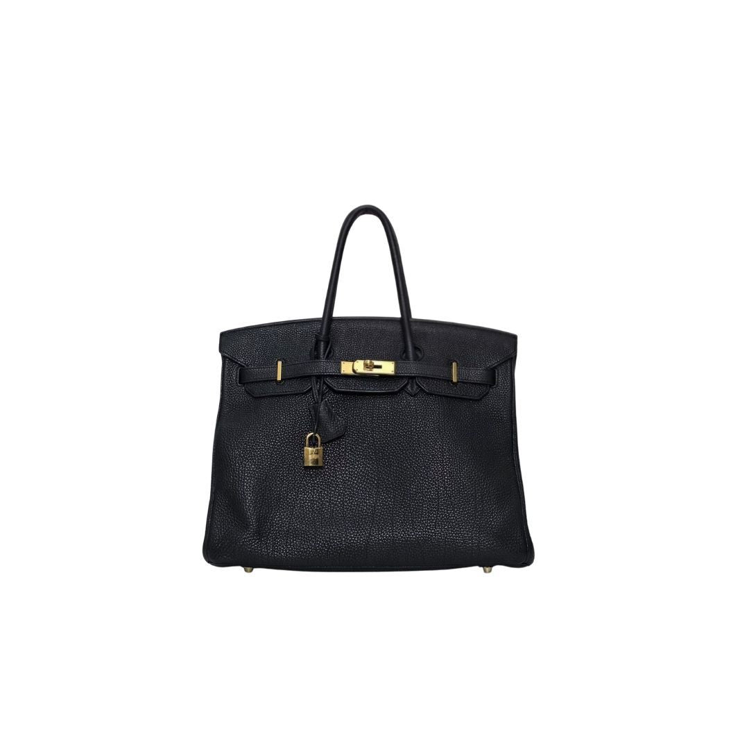 Hermes Birkin 35 Clemence Leather Black Bag