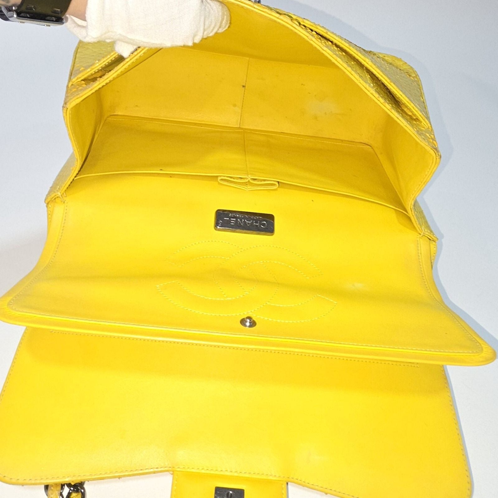 Chanel Classic Phyton Double Flap Yellow Bag – Mayas Brand Studio
