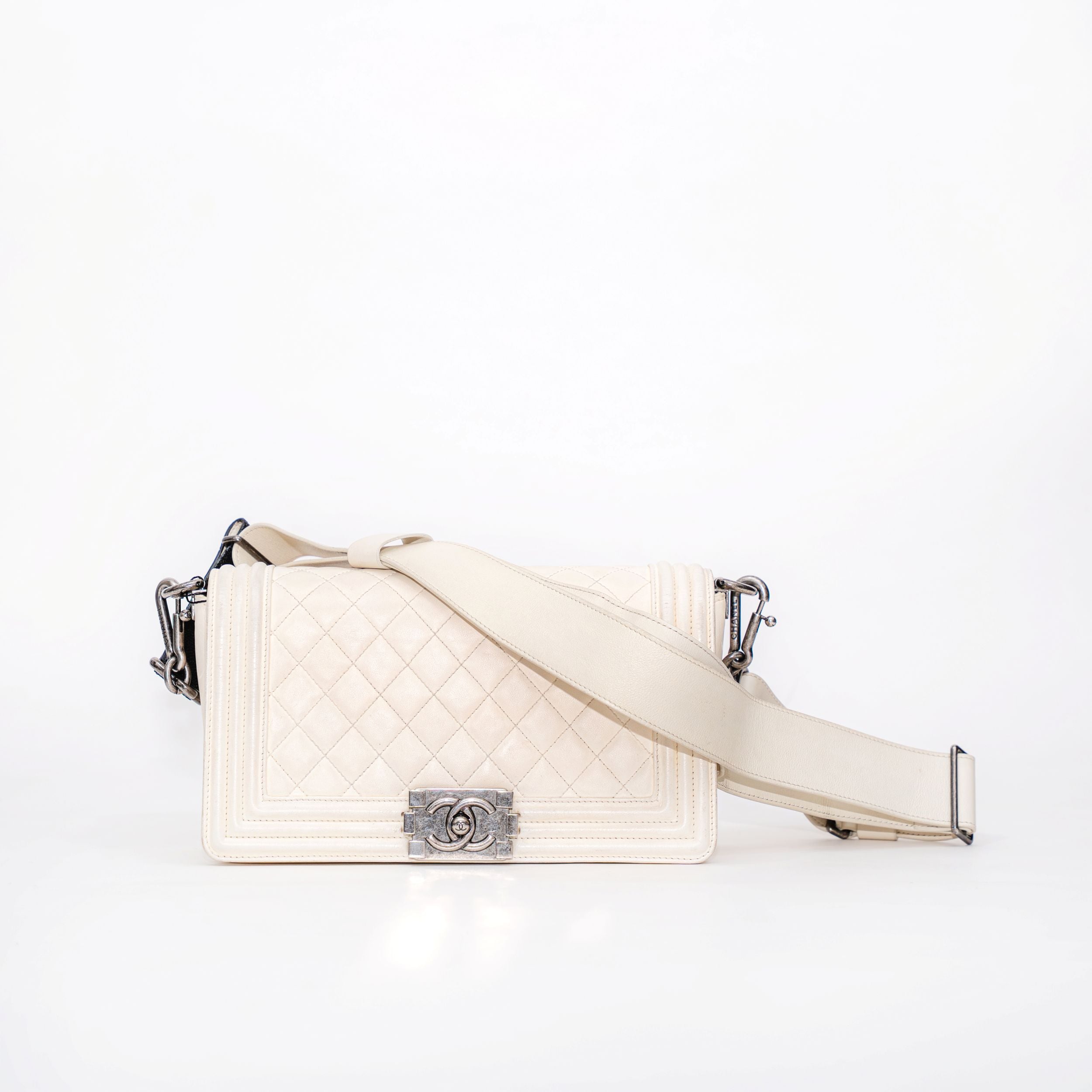 Limited Edition Chanel Boy Medium Quilted Leather with Detachable Stingray Wide Strap
