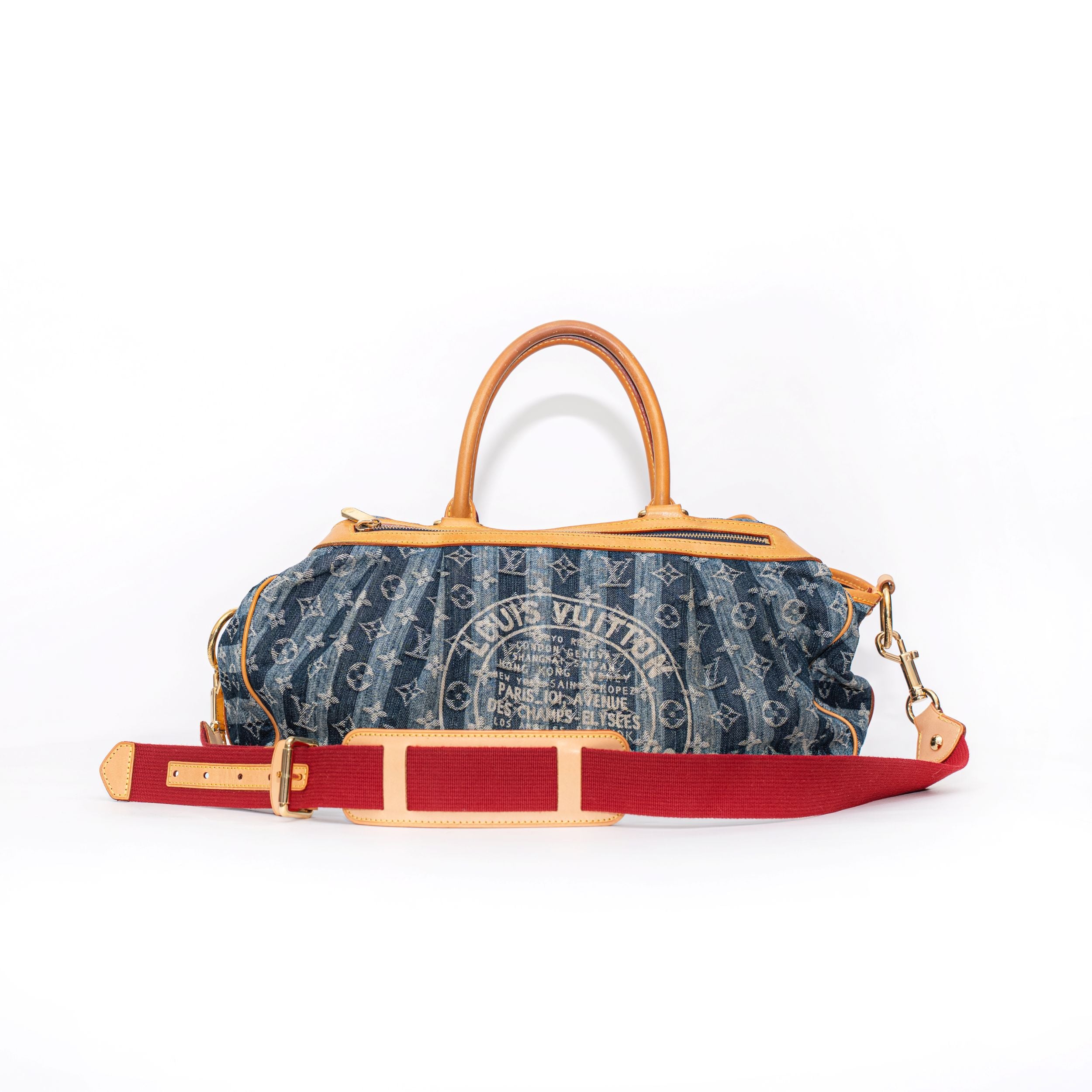 Louis Vuitton Cabas Raye GM Blue Monogram Denim Tote Bag