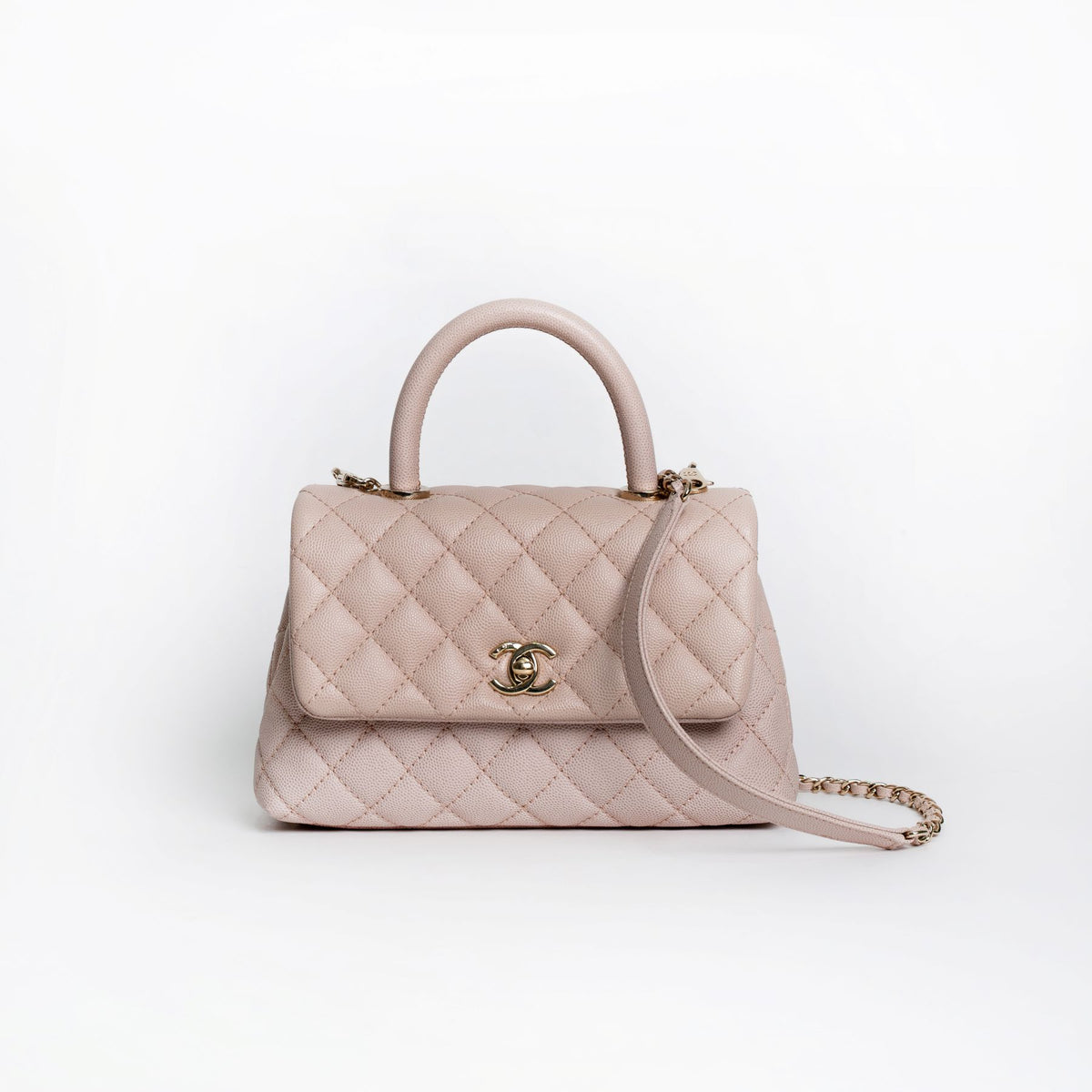 Chanel Coco Handle Small Caviar Leather Light Pink Bag