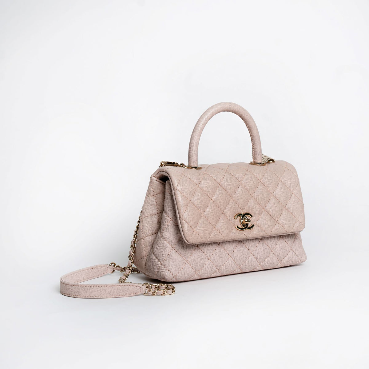Chanel Coco Handle Small Caviar Leather Light Pink Bag