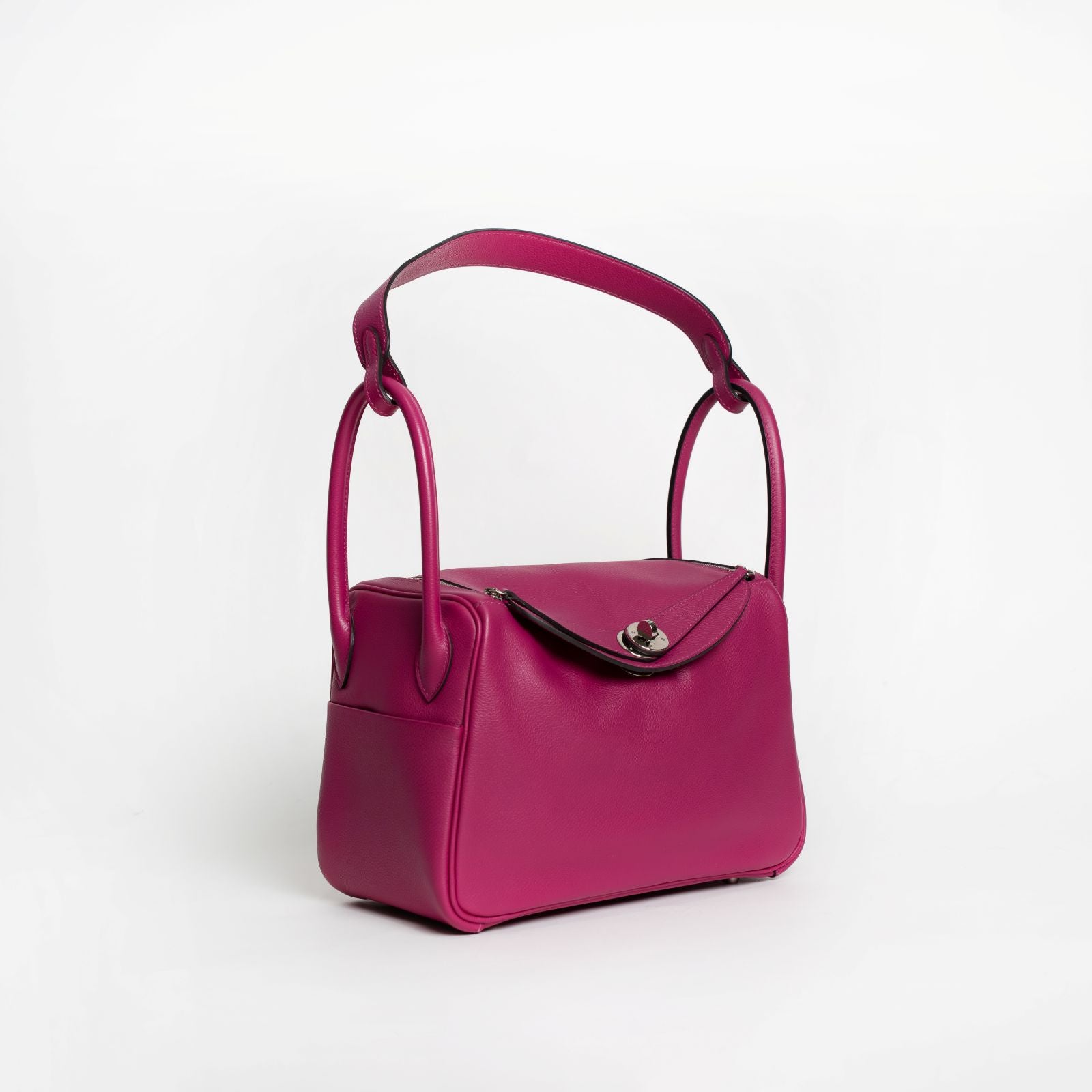 Hermes Lindy 26 Rose Pourpre Evercolor Leather Bag