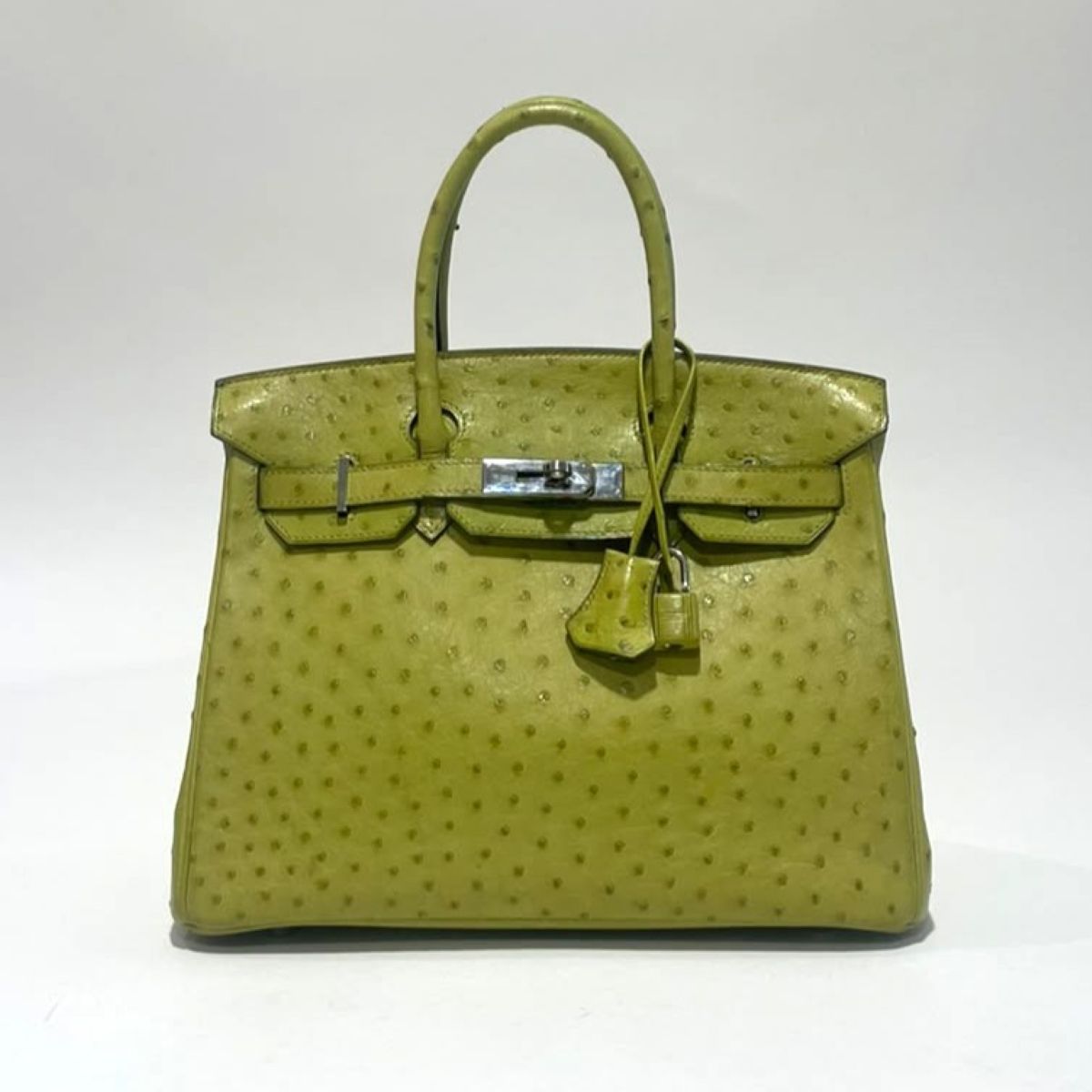 Hermes Birkin 30 Ostrich Vert Anis Bag