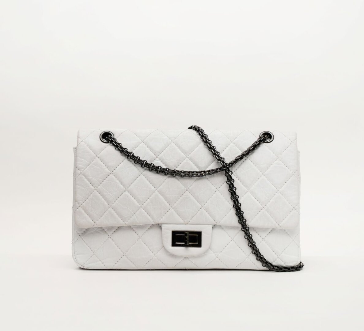 Chanel 2.55 Reissue Double Flap White Quilted Leather