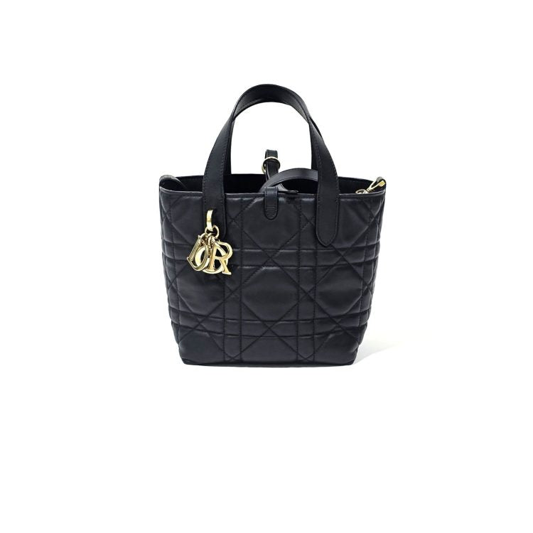 Dior Toujours Calfskin Leather Small Tote Black Bag