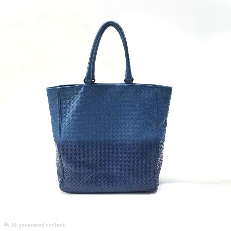 Bottega Veneta Blue Ombre Intrecciato Leather Tote