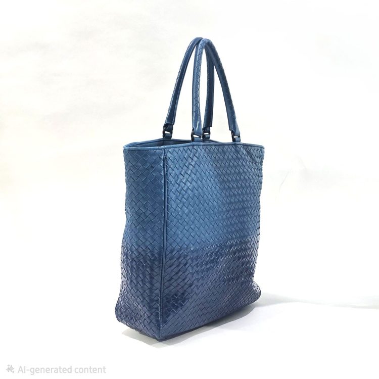 Bottega Veneta Blue Ombre Intrecciato Leather Tote