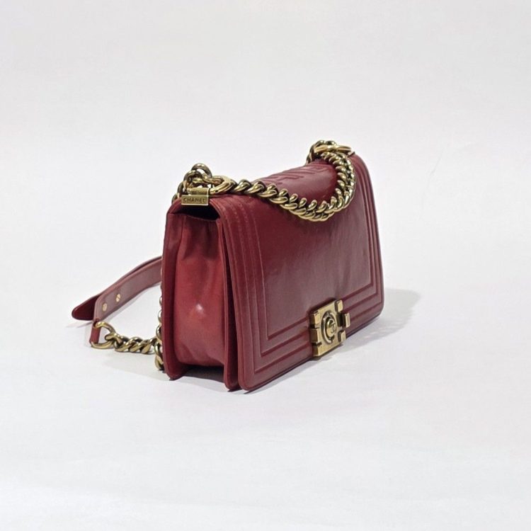 Chanel Boy Medium Red Bag