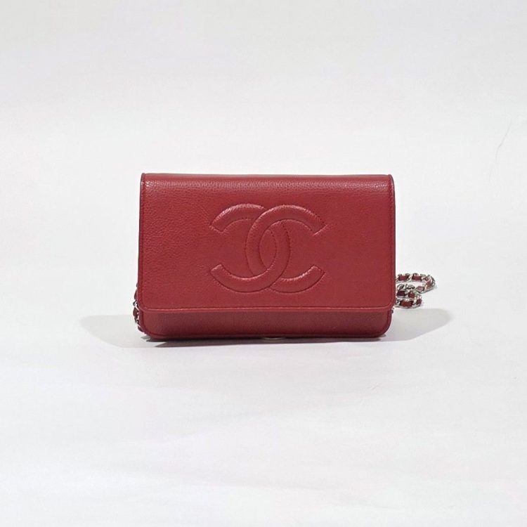 Chanel Wallet on Chain Caviar Red Bag