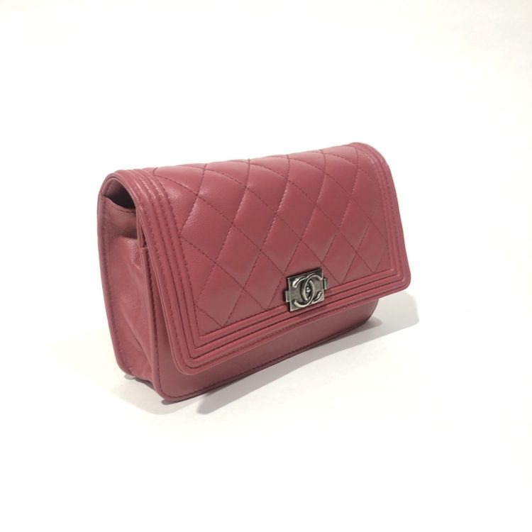 Chanel Boy Wallet On Chain Pink Bag