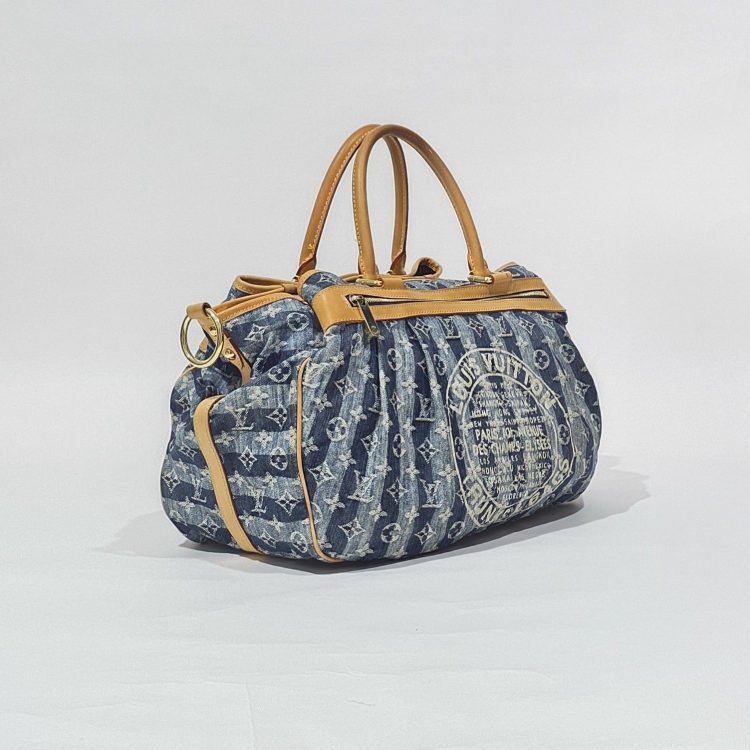 Louis Vuitton Cabas Raye GM Blue Monogram Denim Tote Bag
