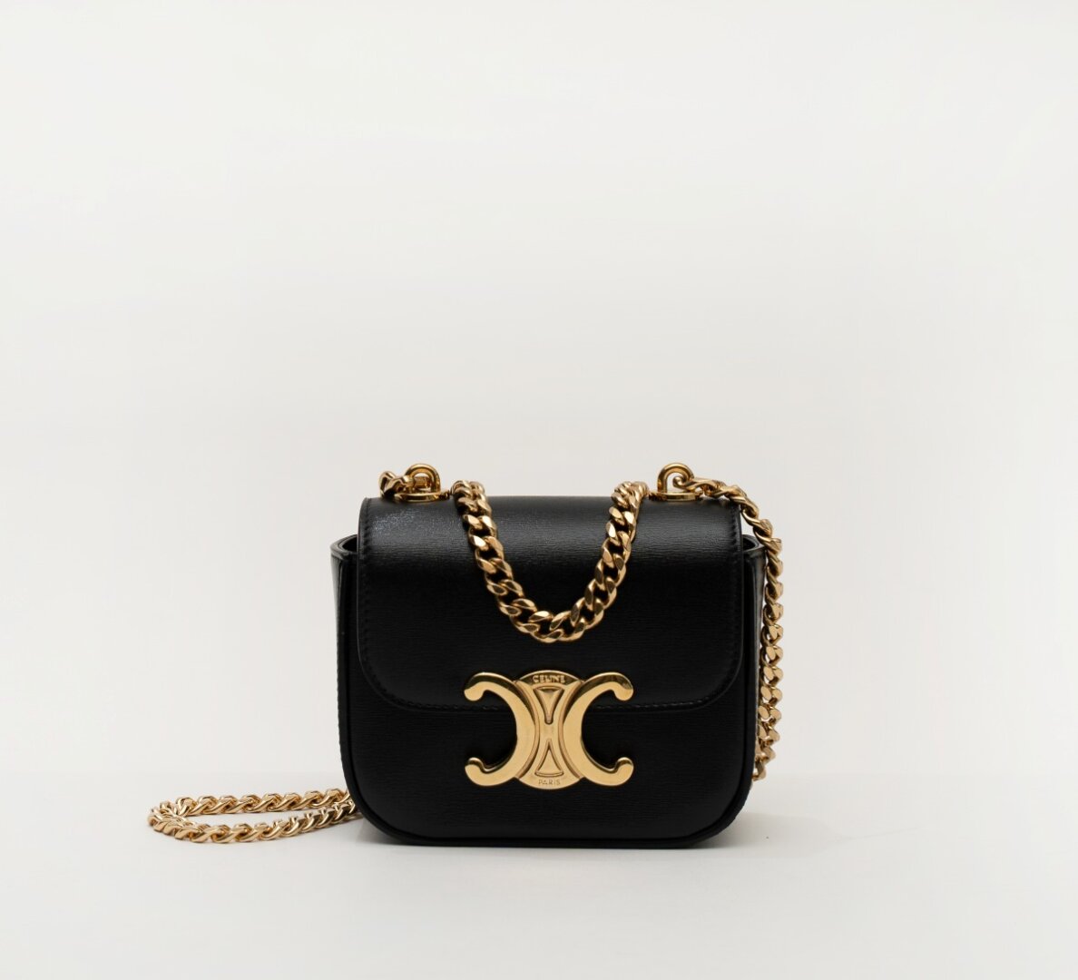 Celine Mini Chain Claude Black Leather Bag