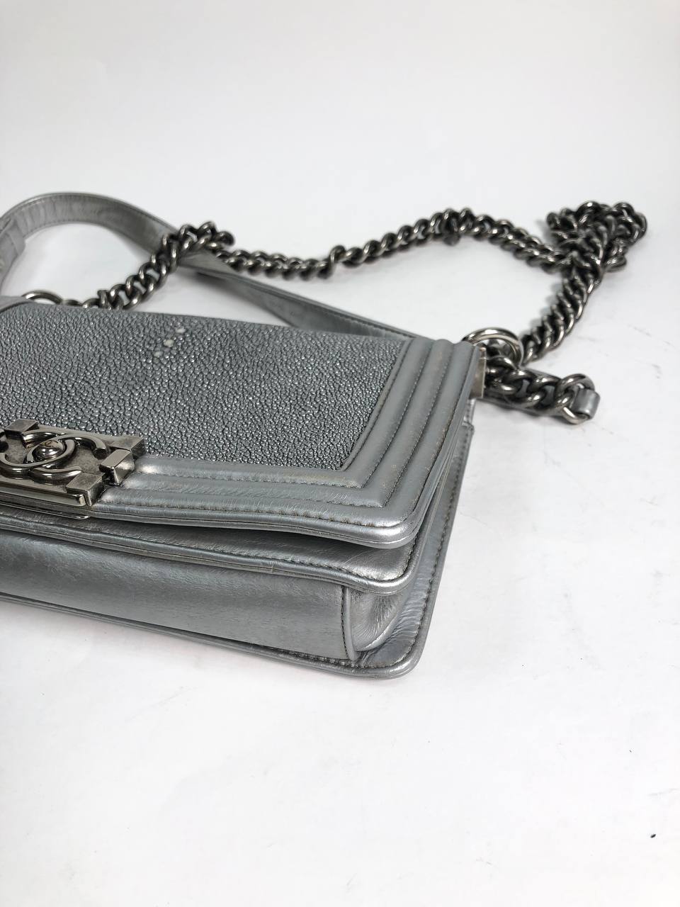 Chanel Boy Silver Stingray - Mayas Brand Studio - Buy Brand Bag