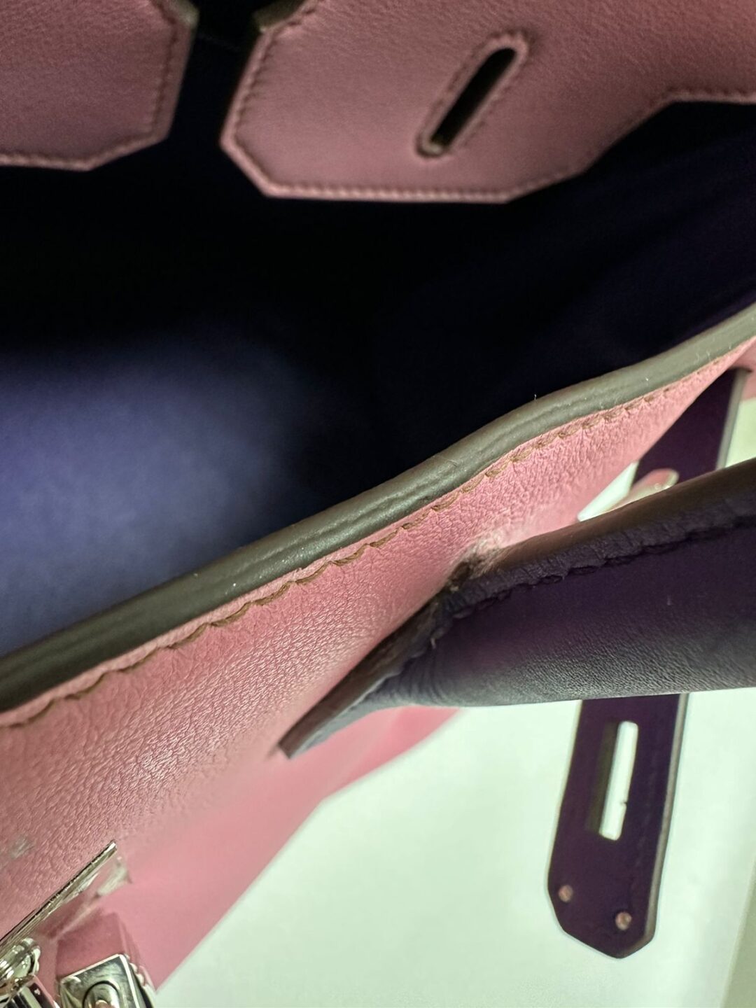 New Fray Fray Hermès Birkin 35 handbag in beige canvas/Pink swift