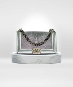 Chanel Boy Silver Stingray