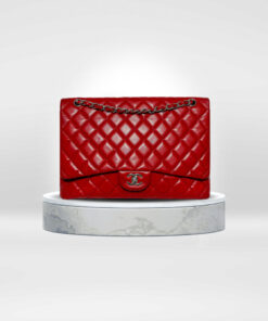Chanel Jumbo Classic Red Flap Shoulder Bag