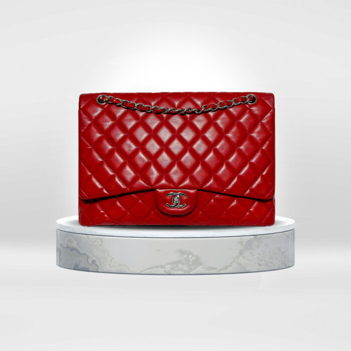 Chanel Jumbo Classic Red Flap Shoulder Bag