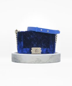 Chanel Small Boy Velvet Blue