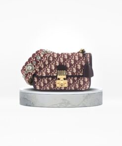 Dior Oblique Dior Addict Flap Bag Burgundy