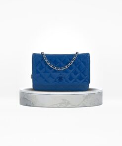 Chanel WOC Patent Blue