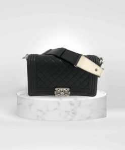 Chanel Black Medium Boy with Stingray Belt