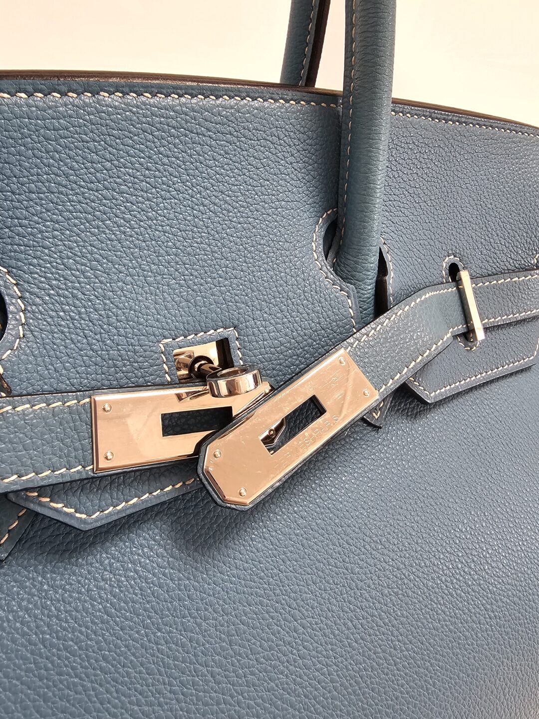 Hèrmes Bleu Jean Birkin 35cm of Togo Leather with Palladium
