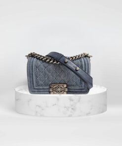 Chanel Blue Denim Boy Bag