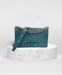 Chanel Patent Green Medium Boy