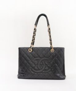 Chanel Grand Shopping Black Caviar Leather Tote Bag