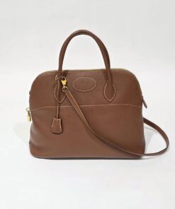 Hermes Vintage Bolide Brown Leather Bag